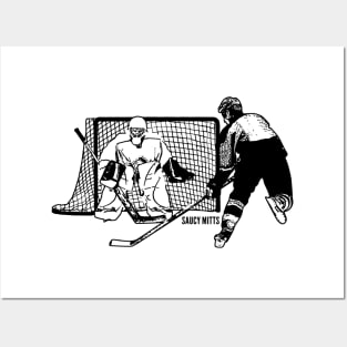 Hockey Shot On Net Ink Sketch Posters and Art